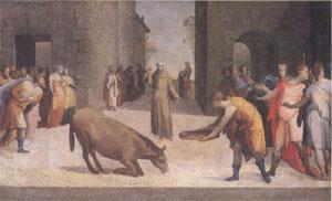 Domenico Beccafumi St Anthony and the Miracle of the Mule (mk05) oil painting image